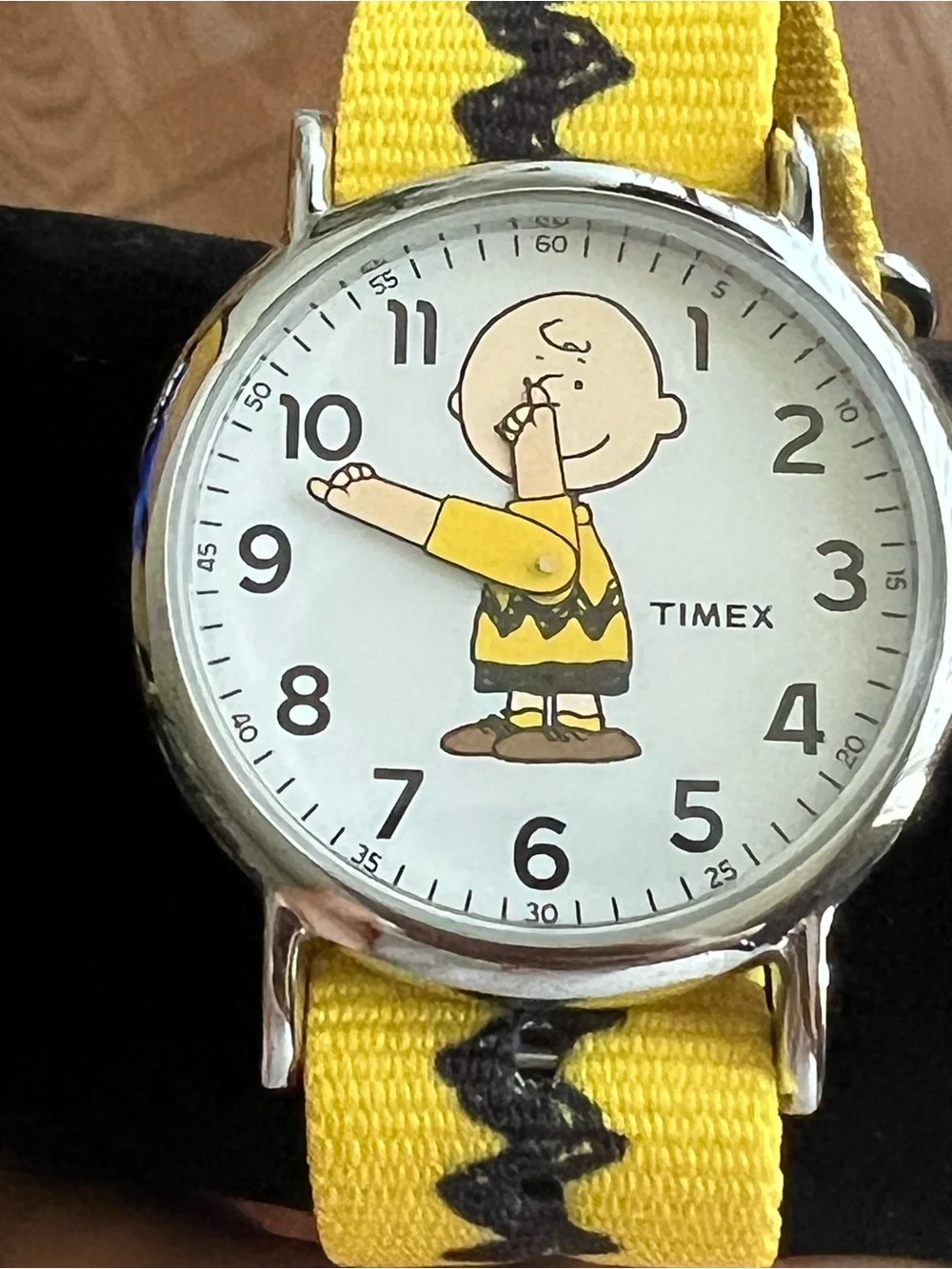 EUC Timex x Peanuts Charlie Brown 38mm Fabric Strap Watch